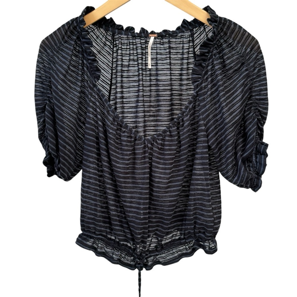 Free People lightweight striped top with ruffles, XS​